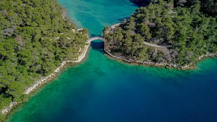 Aerial view of Mljet lakes