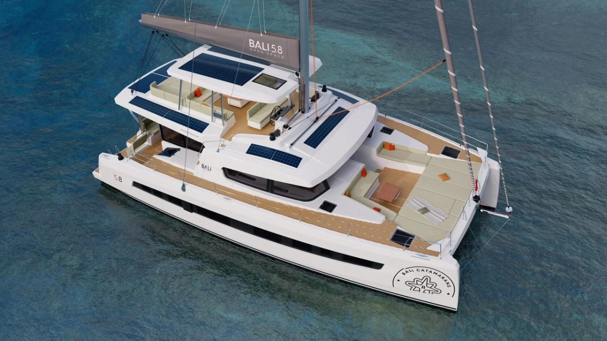 Luxury Bali 5.8 catamaran sailing in the Adriatic Sea
