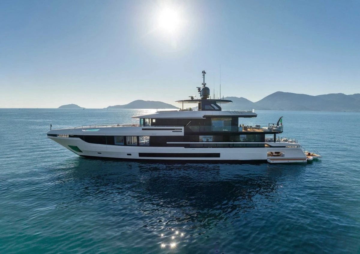 The seventh Mangusta Oceano 44, a contemporary sea loft has hit the water. | Mangusta Yachts