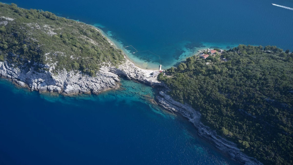 Aerial view of Šipan Island near Dubrovnik, Croatia